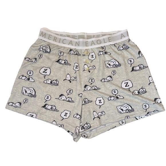 American Eagle Snoopy Boxer Style Soft Lounge Shorts Size S Sleep - Picture 1 of 4